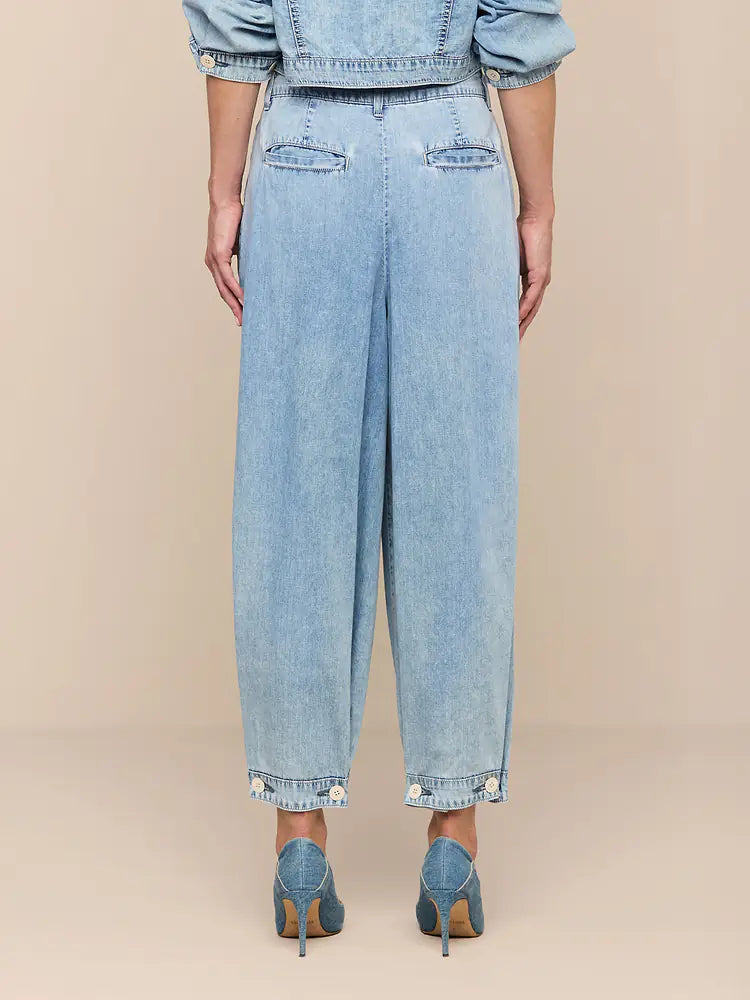 L'AGENCE Elias High Rise Convertible Wide Leg/Bubble Jean in Oxnard