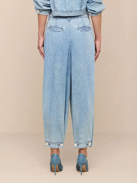 L'AGENCE Elias High Rise Convertible Wide Leg/Bubble Jean in Oxnard