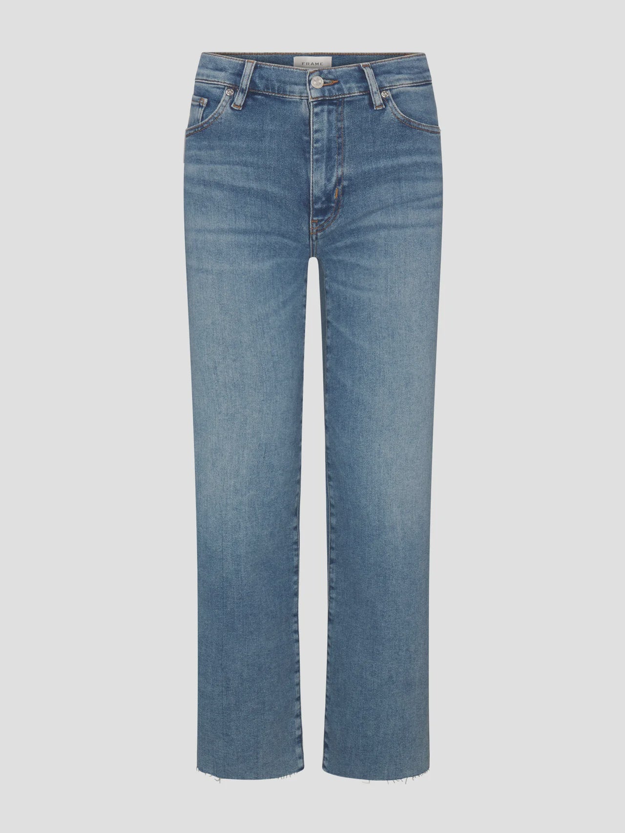FRAME The Mellow Mid-Rise Slim Wide Leg in Clue Raw After