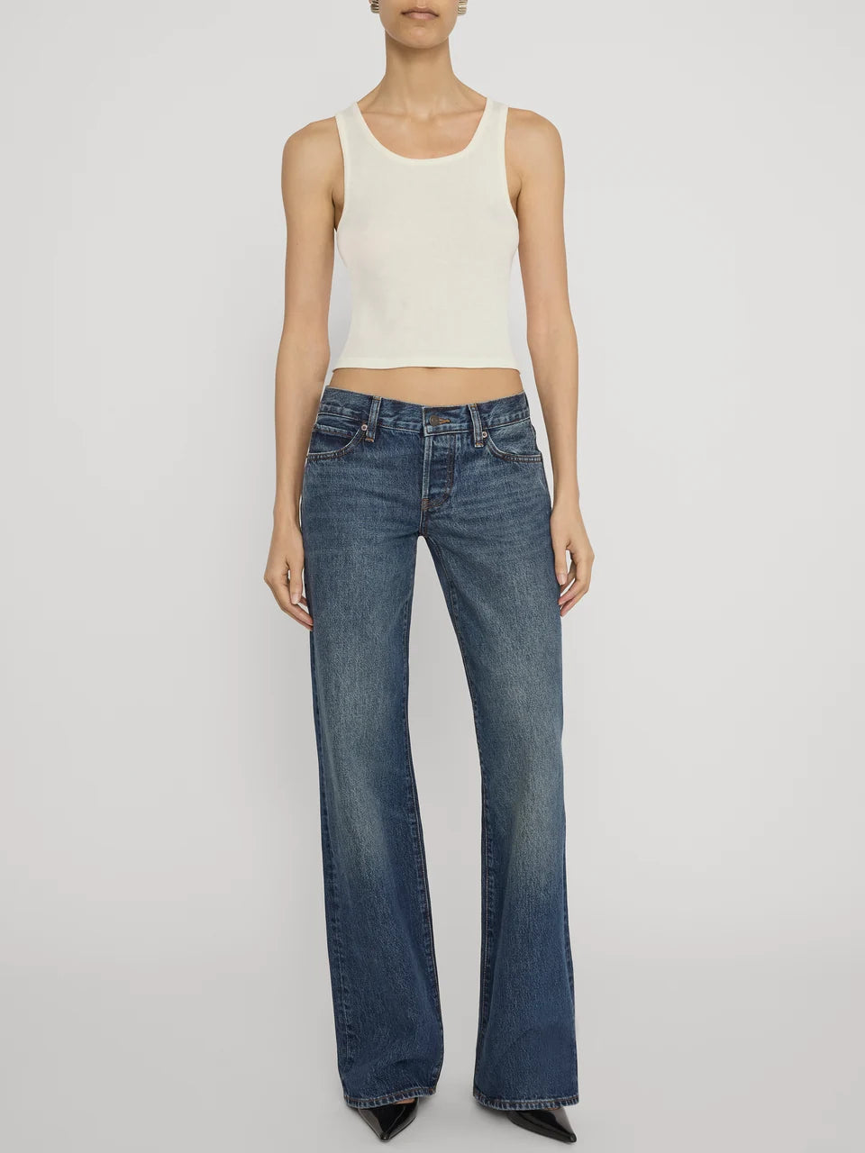 FRAME The Gray Low-Rise Wide Leg in Tolerate