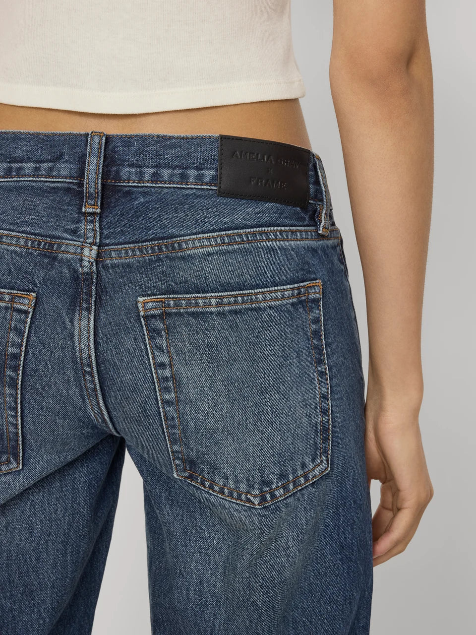 FRAME The Gray Low-Rise Wide Leg in Tolerate