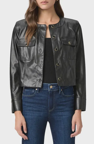 Paige Verity Faux Leather Jacket in Black