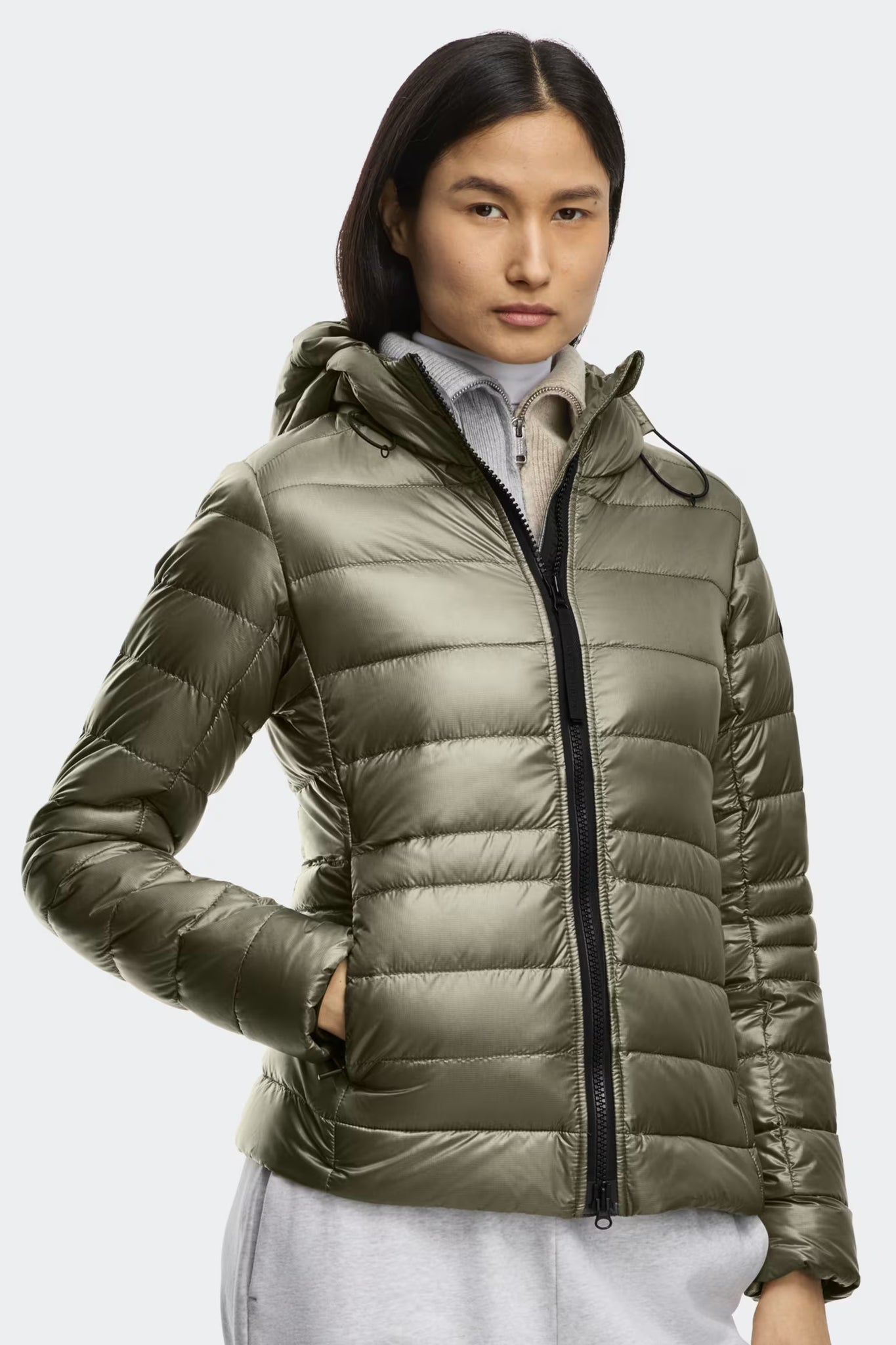 Canada Goose Women's Cypress Hoodie Black Label - Smokey Sage