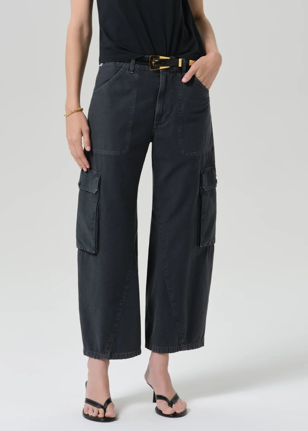 Citizens of Humanity Thassos Twisted Seam Utility Pant in Washed Black