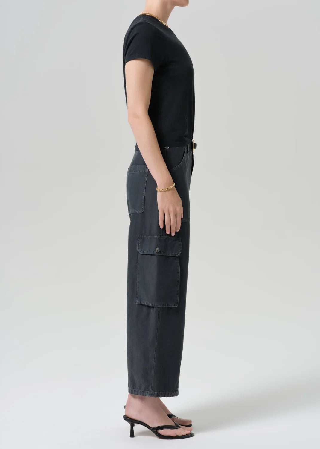 Citizens of Humanity Thassos Twisted Seam Utility Pant in Washed Black