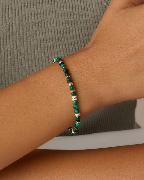 gorjana Power Gemstone Harbor Bracelet in Malachite