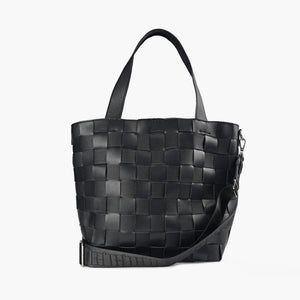 Ilse Jacobsen Square Braid Tote Bag in Black