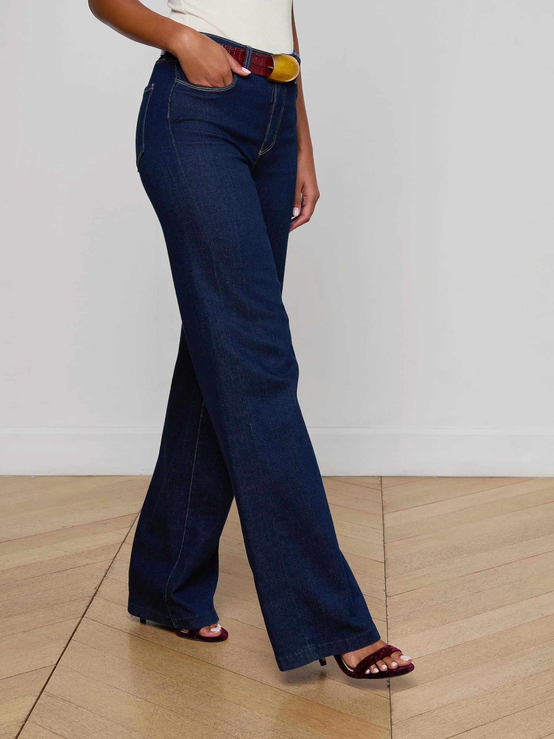 L'AGENCE Clayton High rise Wide Leg Pants in Koval
