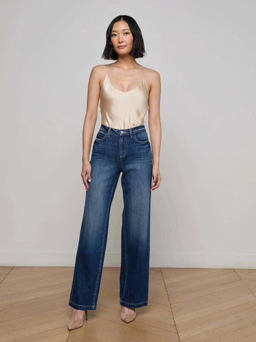 L'AGENCE Clayton High rise Wide Leg Pants in Orella