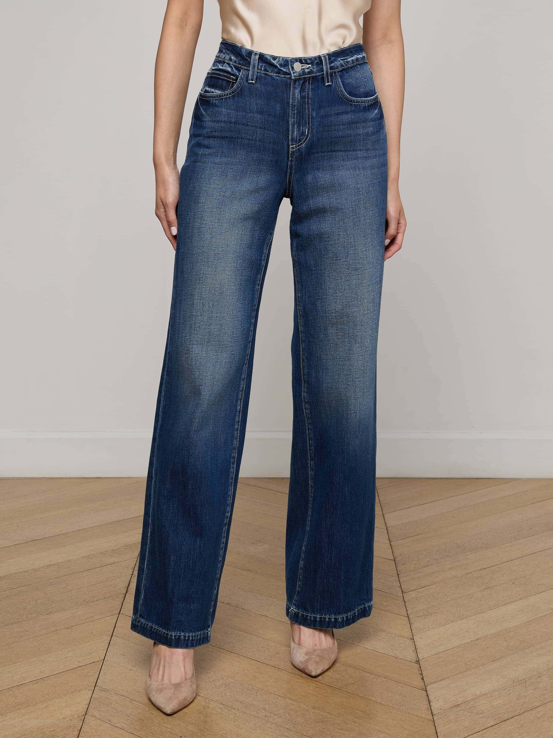 L'AGENCE Clayton High rise Wide Leg Pants in Orella