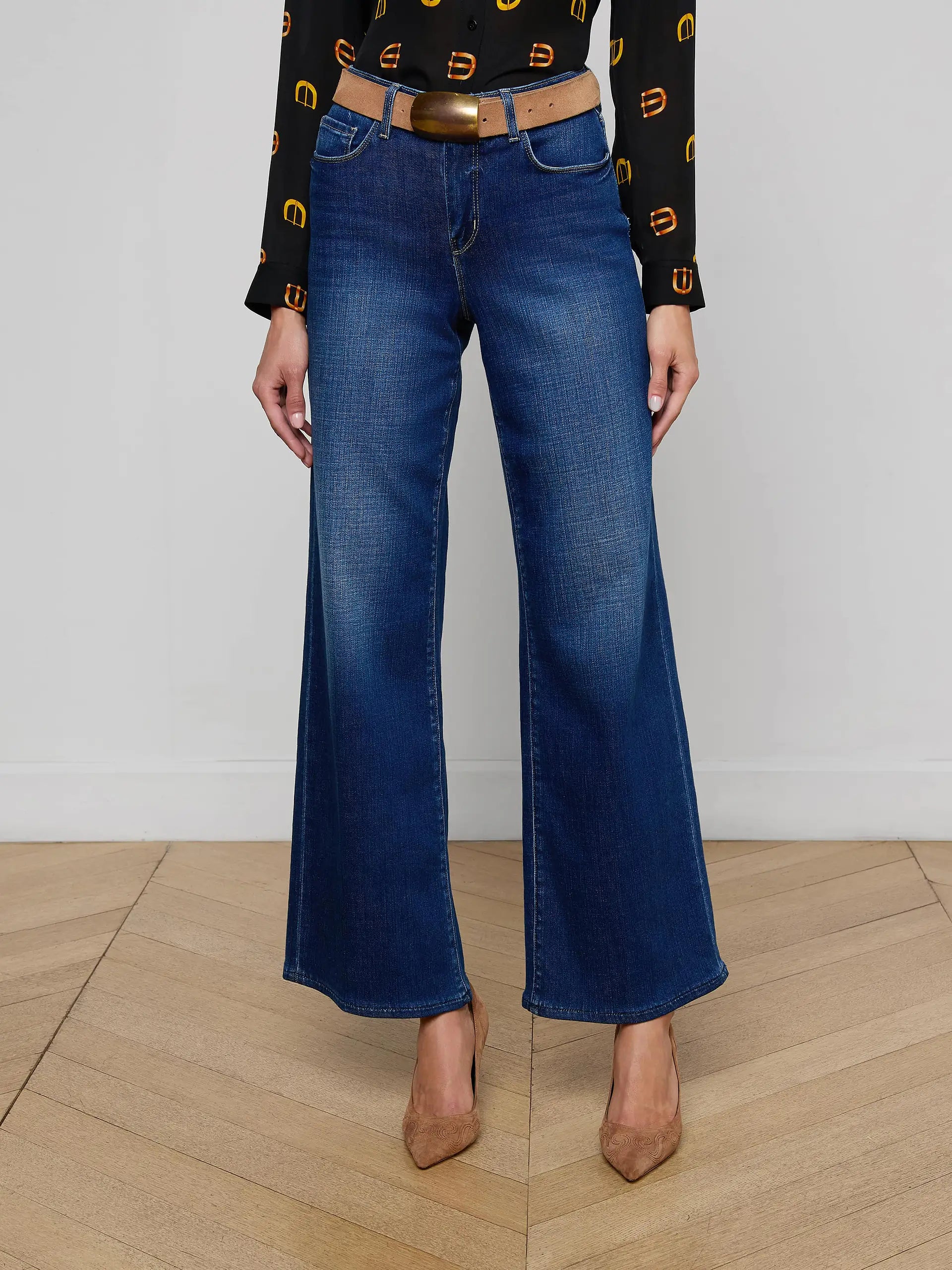L'AGENCE Alicent Hi Rise Sneaker Wide Leg Jean in Marvista