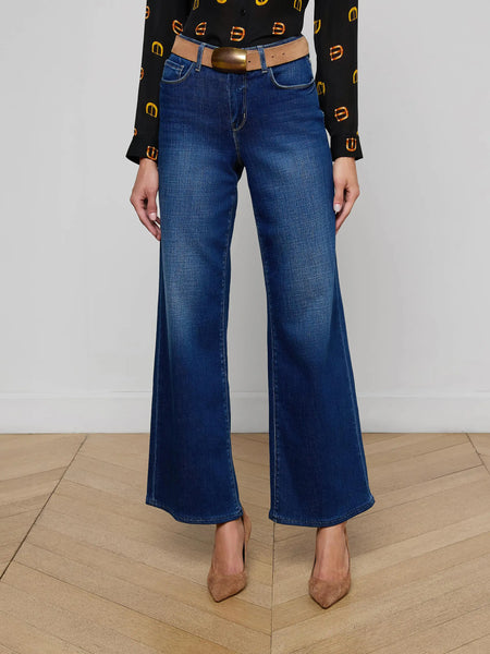 L'AGENCE Alicent Hi Rise Sneaker Wide Leg Jean in Marvista