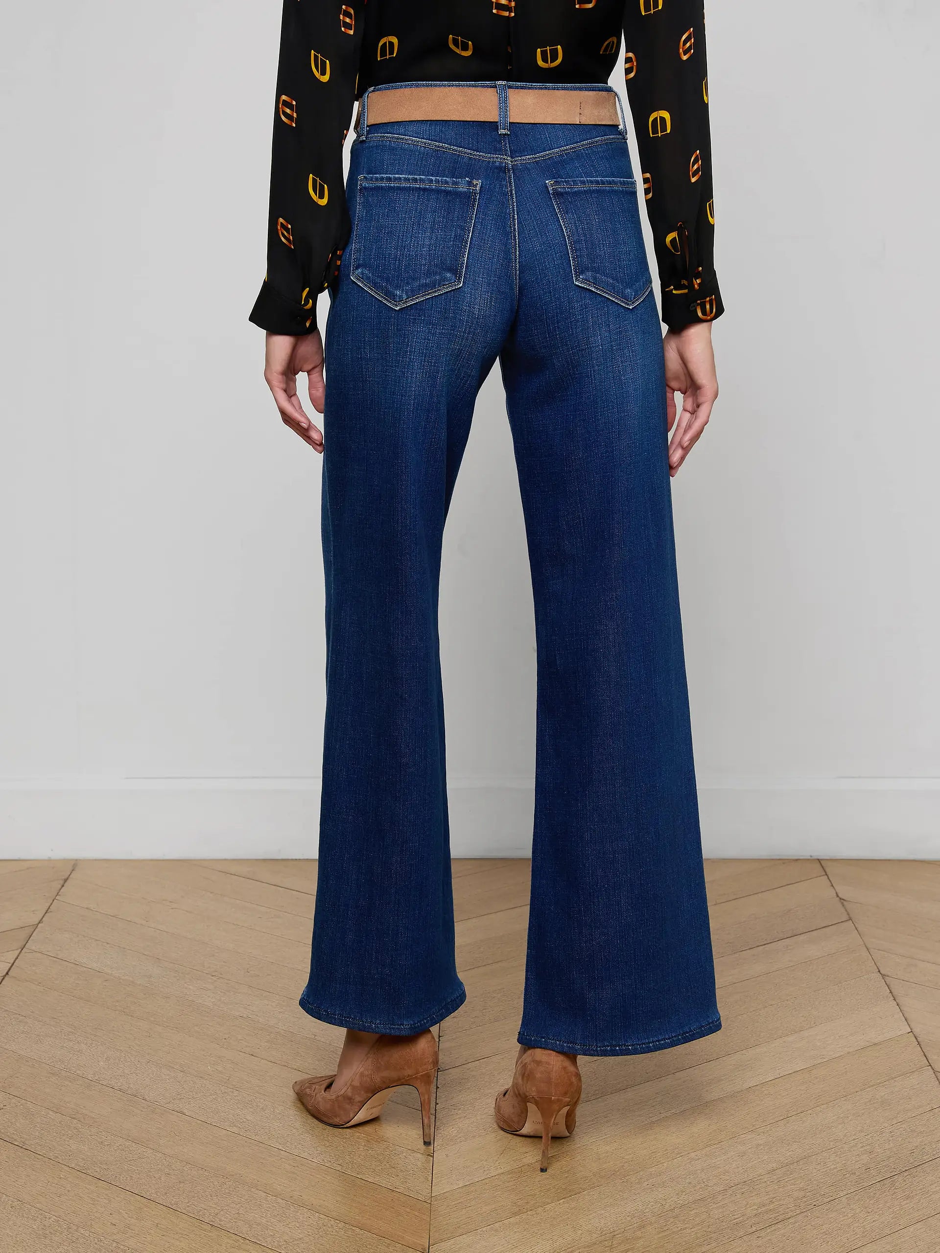 L'AGENCE Alicent Hi Rise Sneaker Wide Leg Jean in Marvista