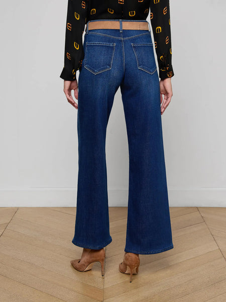 L'AGENCE Alicent Hi Rise Sneaker Wide Leg Jean in Marvista