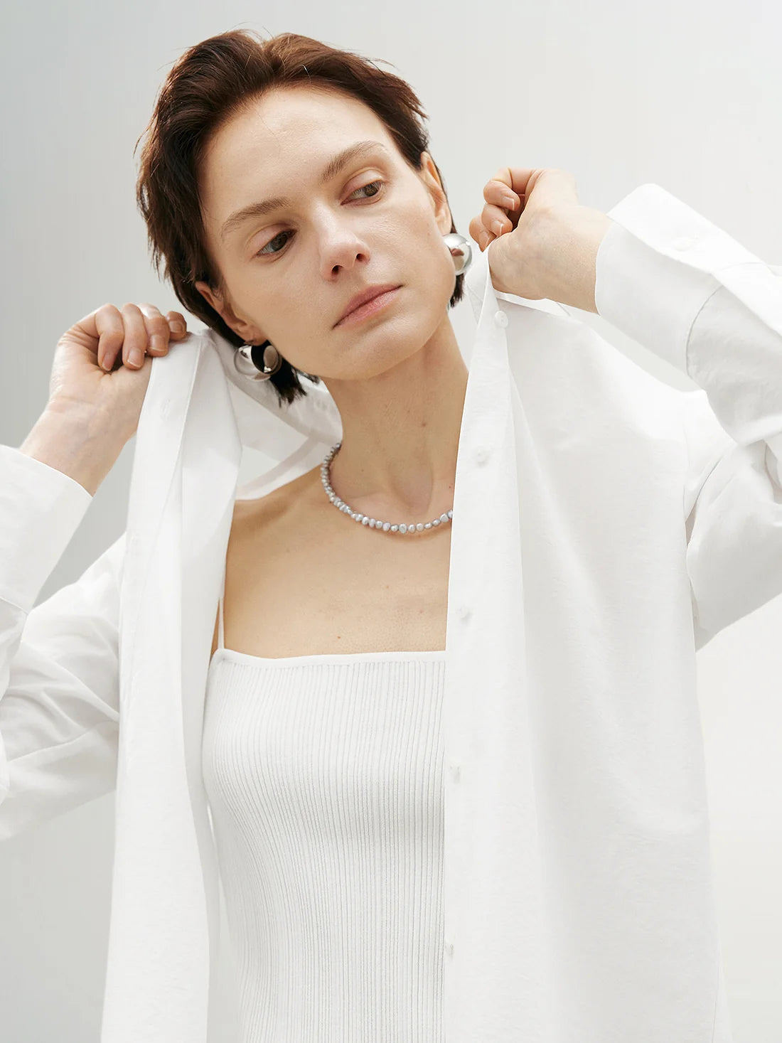 Meilleur Moment Button Up Shirt in Plain White