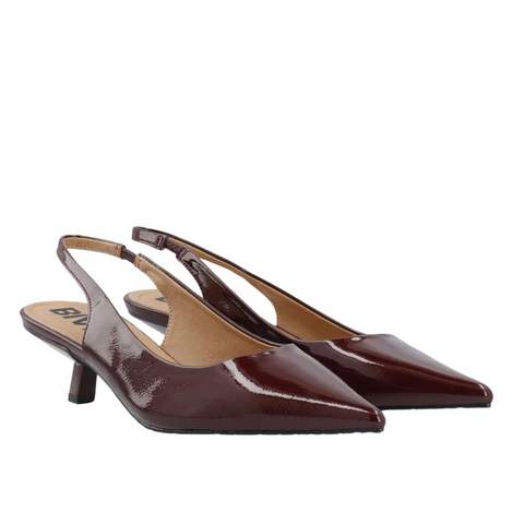 Bianco BiaKristin Kitten Heel Slingback Burgundy Patent