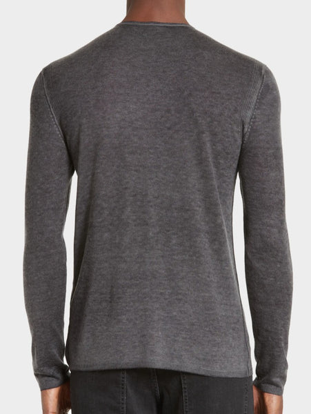 John Varvatos PETE Silk /Cashmere Crew - Medium Grey