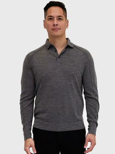 Good Man Brand MVP Polo Sweater - Grey Heather