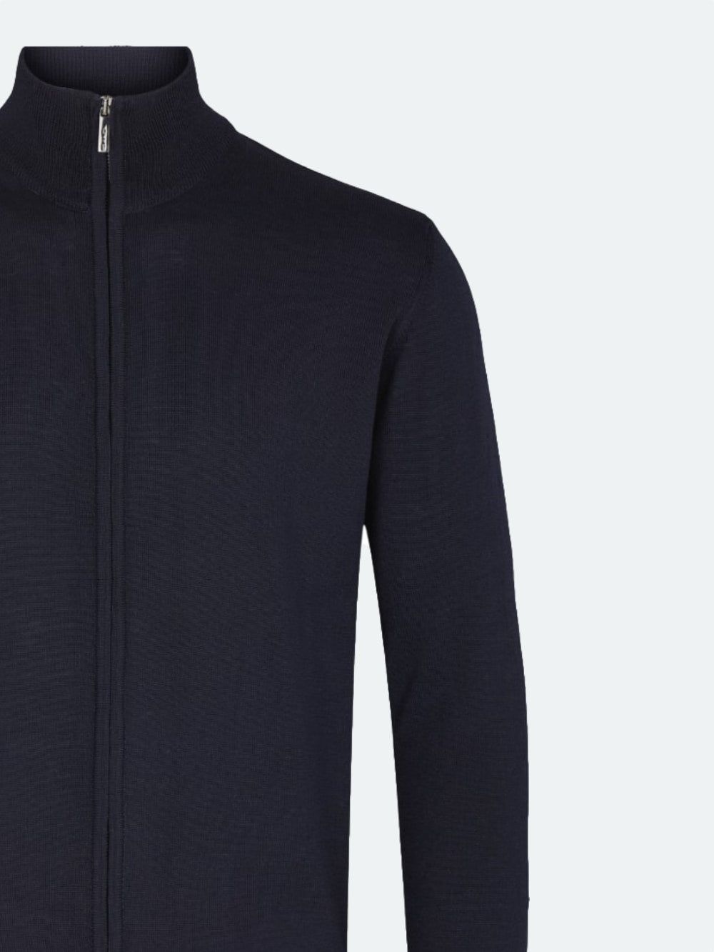 SAND Extra Fine Merino Wool Full Zip Sweater in Charcoal