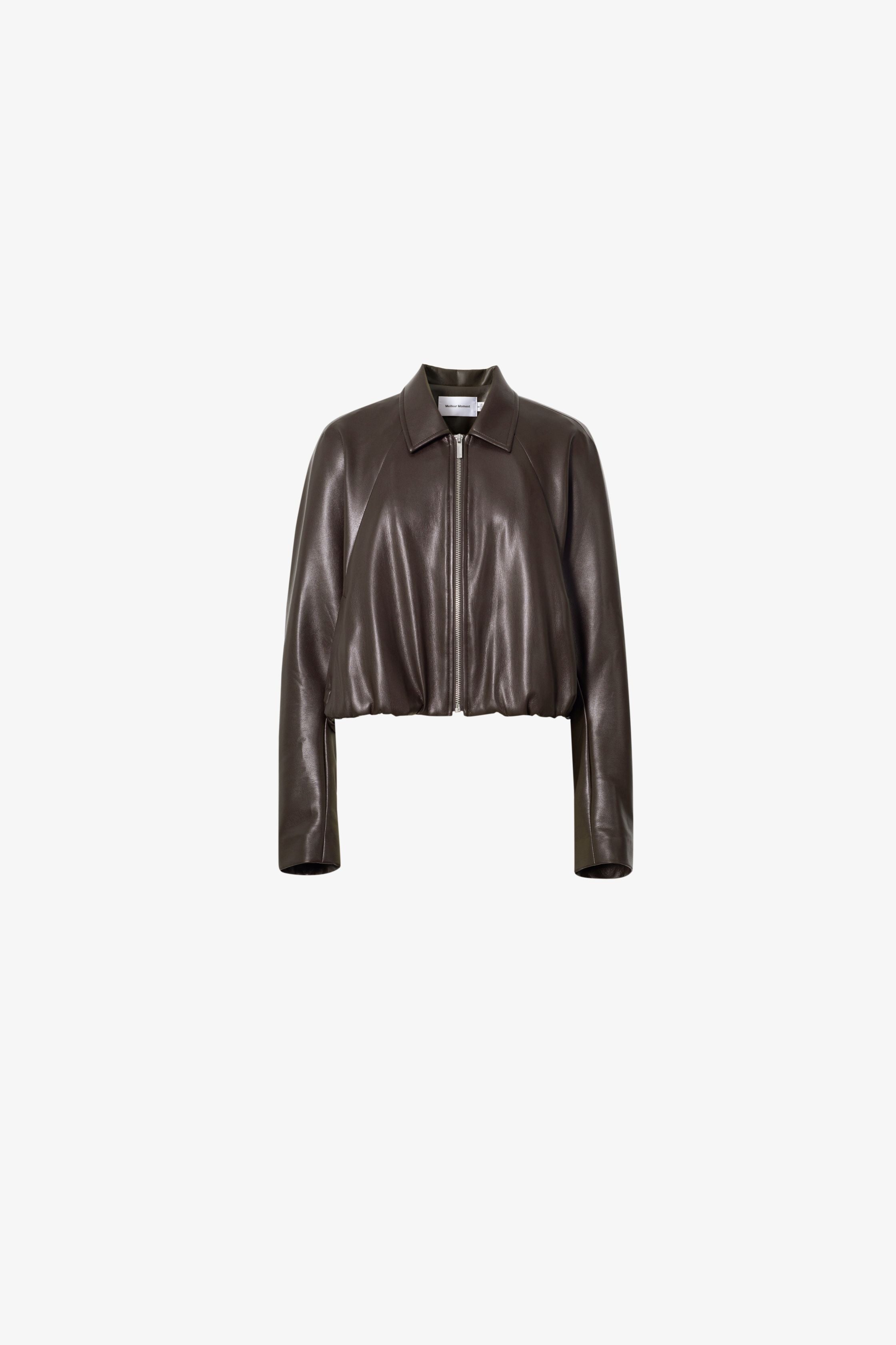 Meilleur Moment Faux Leather Jacket in Dark Maroon