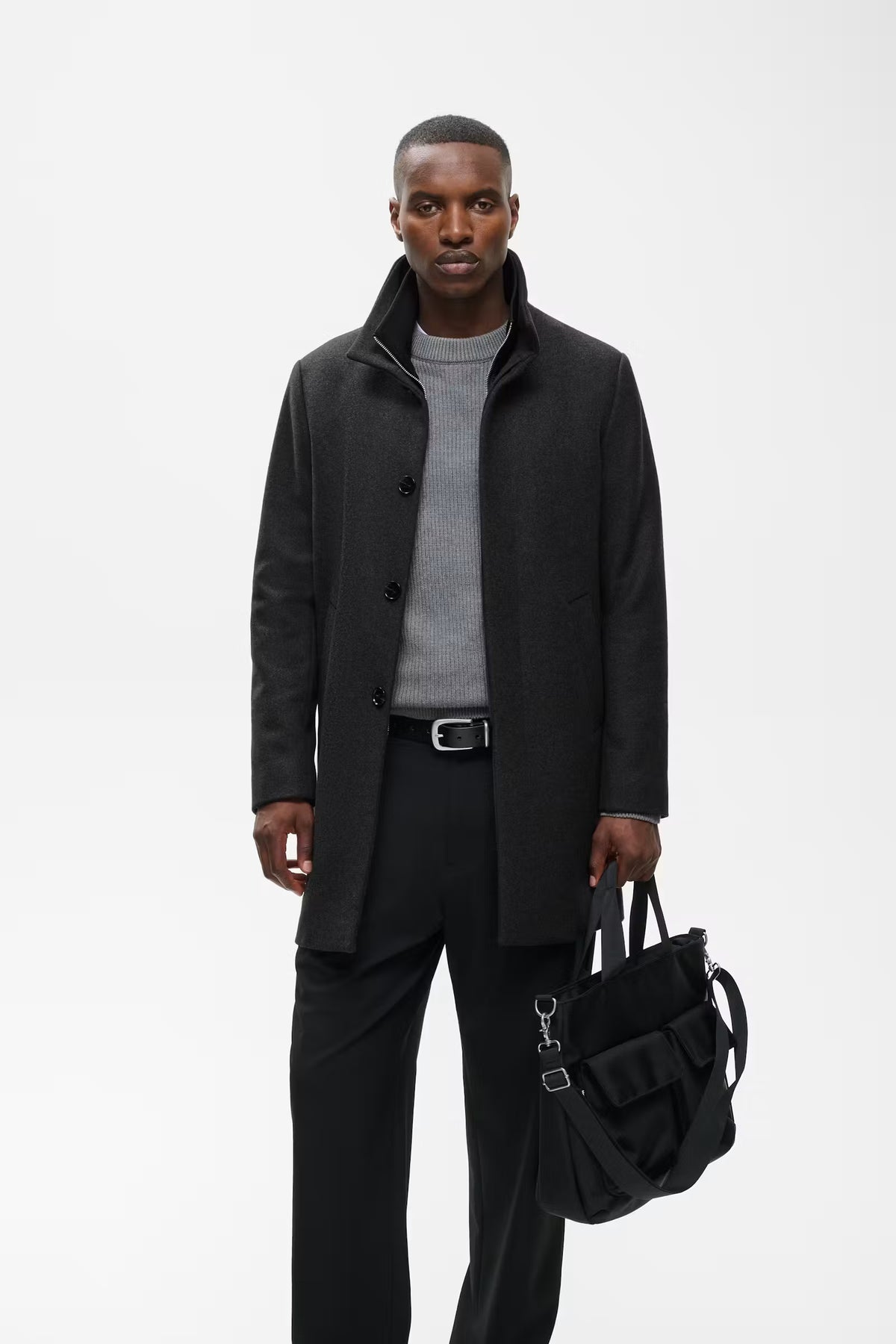 Matinique MA Harvey Wool Coat - Dark Grey Melange