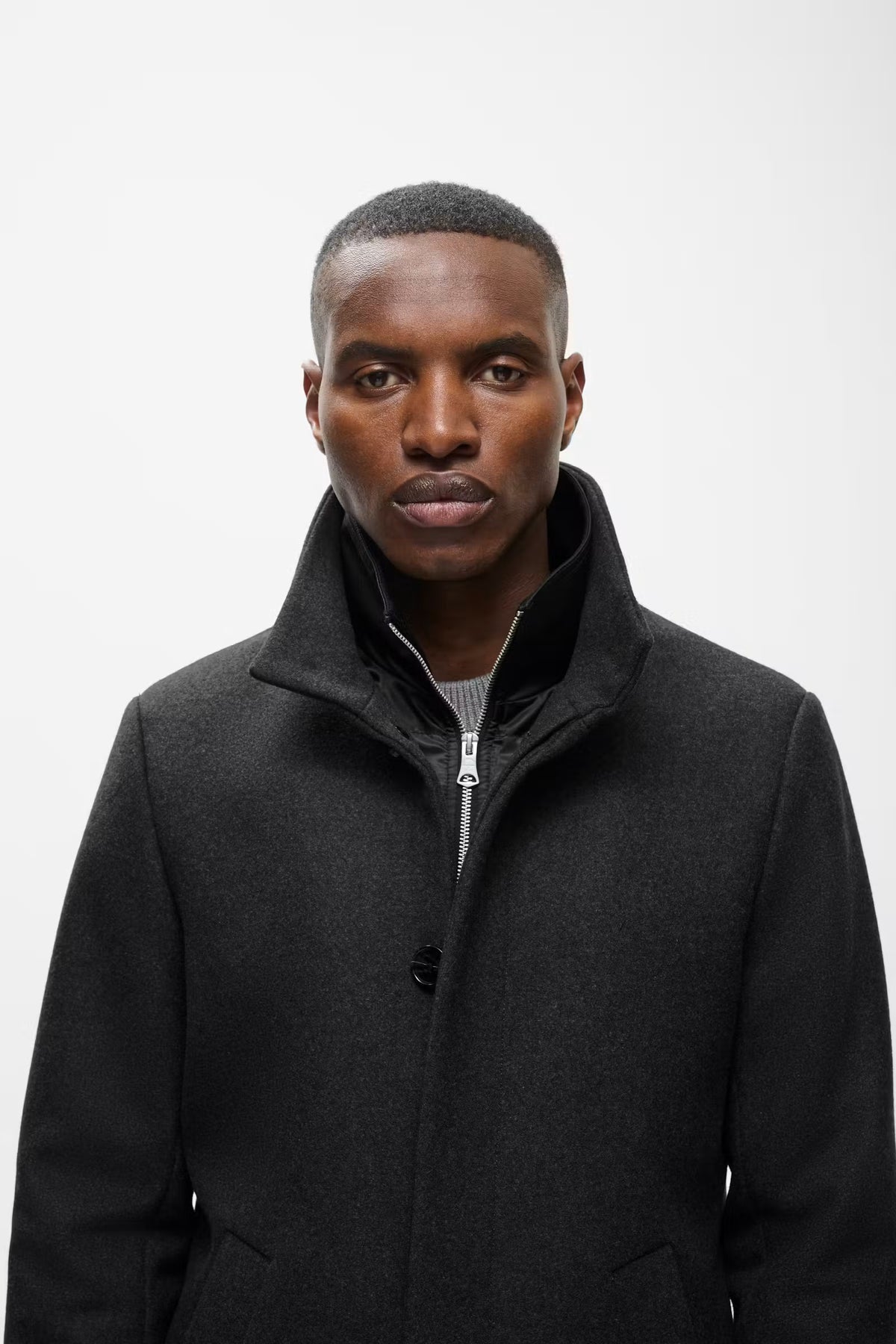 Matinique MA Harvey Wool Coat - Dark Grey Melange