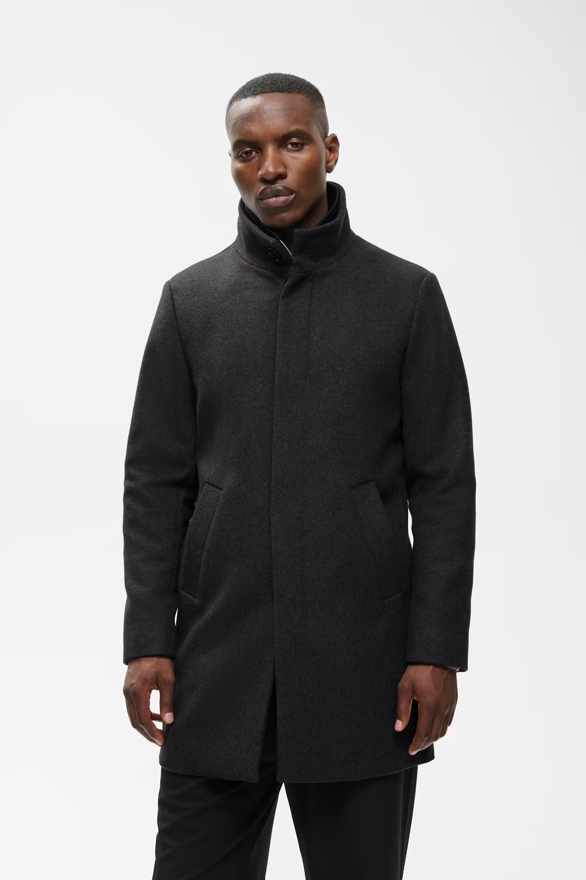Matinique MA Harvey Wool Coat - Dark Grey Melange
