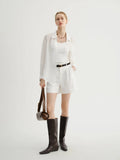 Meilleur Moment Pleated Front Shorts in White