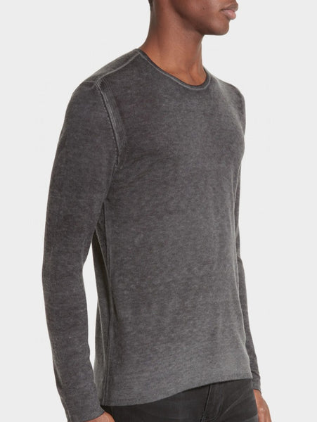 John Varvatos PETE Silk /Cashmere Crew - Medium Grey