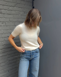autumn cashmere Cropped Short Sleeve Crew in Clouds