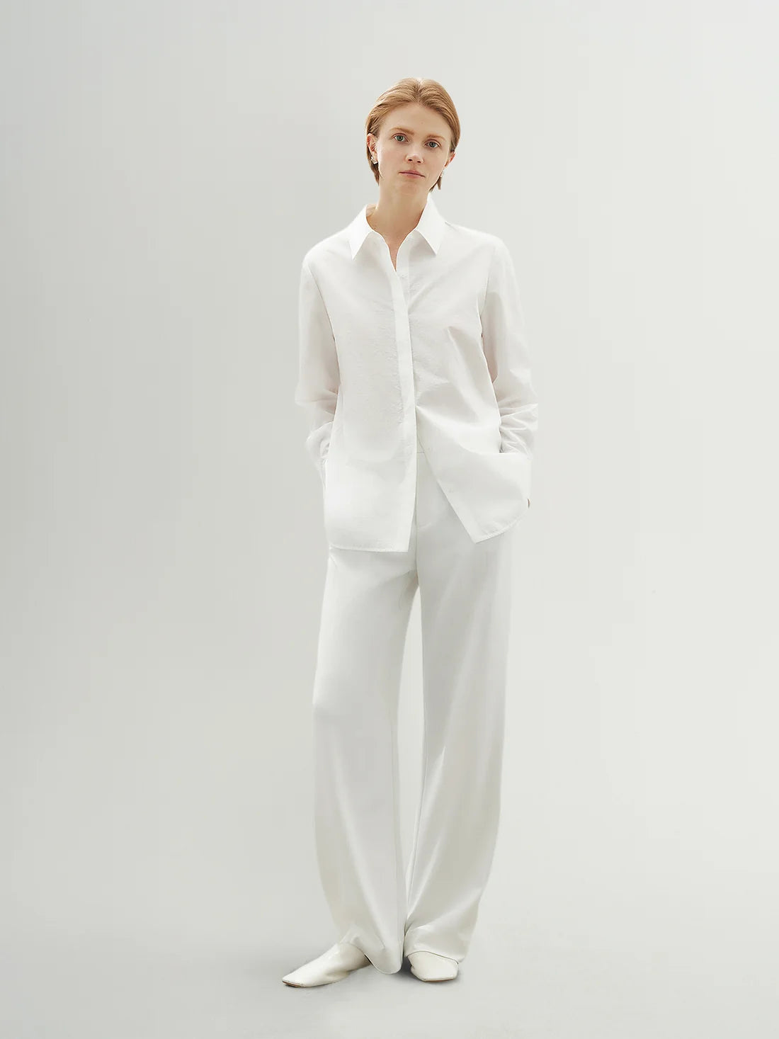 Meilleur Moment Button Up Shirt in Plain White