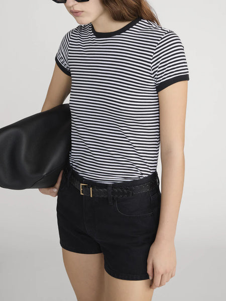 FRAME The Ringer Baby Tee in Black Multi