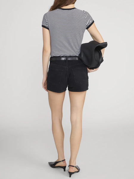 FRAME The Ringer Baby Tee in Black Multi