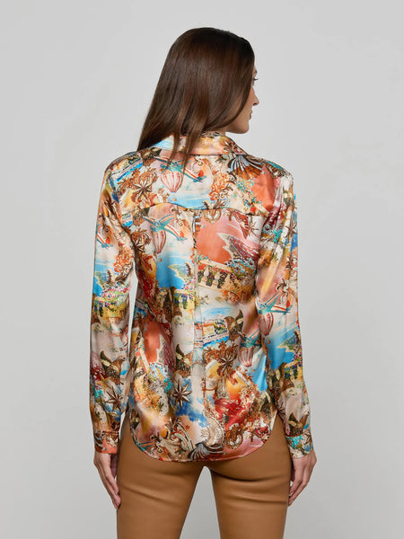L'AGENCE Tyler L/S Blouse in Multi Collage