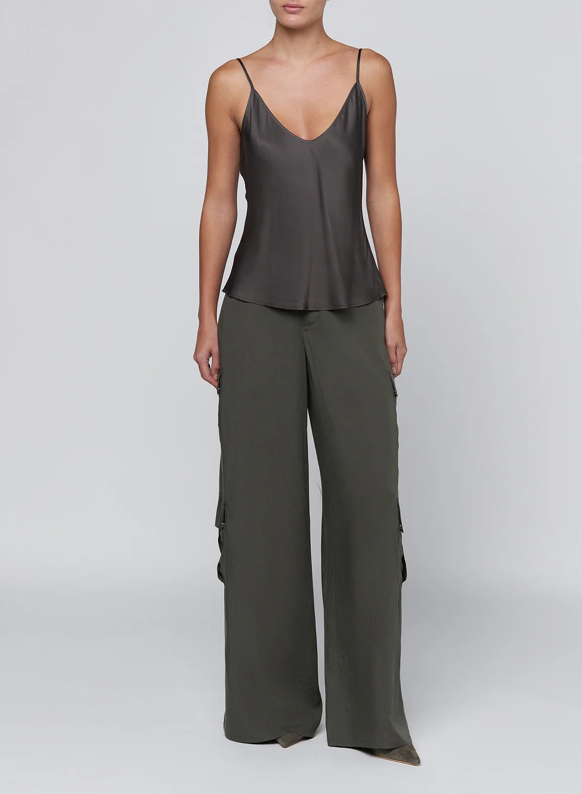 L'AGENCE Lexi Camisole in Ash Olive