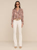 L'AGENCE Cosette Crop Hi Low Shirt in Western Snake Print