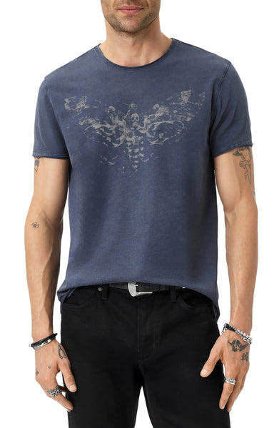 John Varvatos Moth Raw Edge Tee - Mulberry