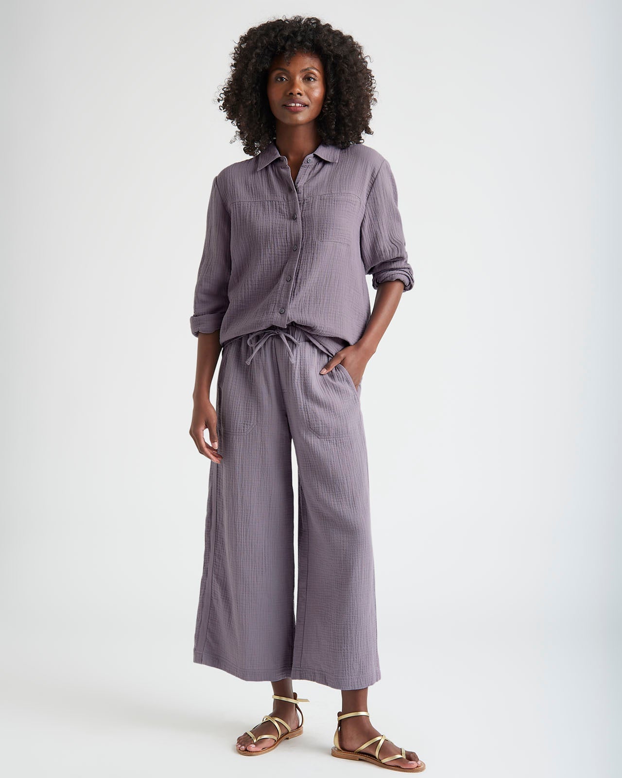 Splendid Kit Gauze Shirt in Oyster