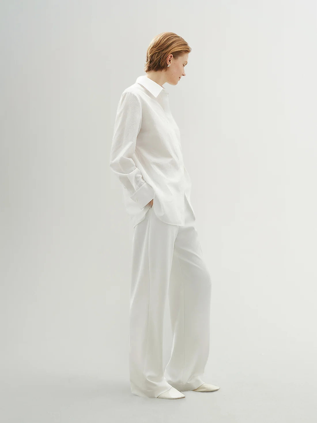Meilleur Moment Button Up Shirt in Plain White