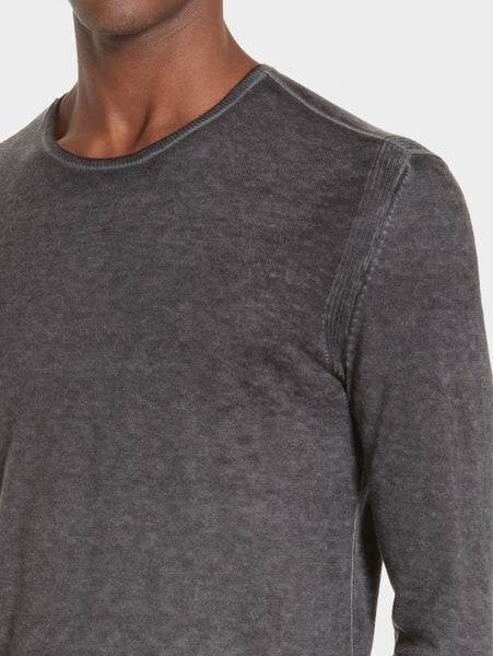 John Varvatos PETE Silk /Cashmere Crew - Medium Grey