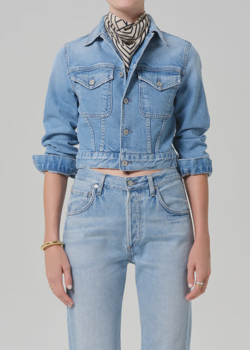 Citizens of Humanity Charisse Shrunken Denim Jacket in Sparrow
