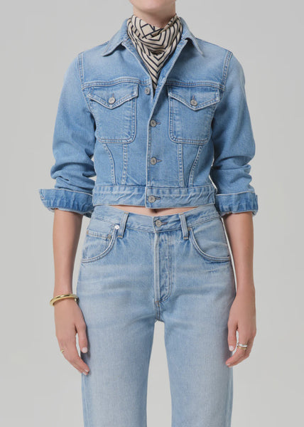 Citizens of Humanity Charisse Shrunken Denim Jacket in Sparrow