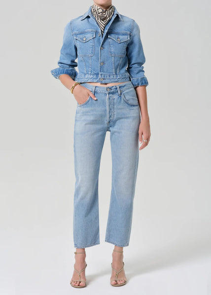 Citizens of Humanity Charisse Shrunken Denim Jacket in Sparrow