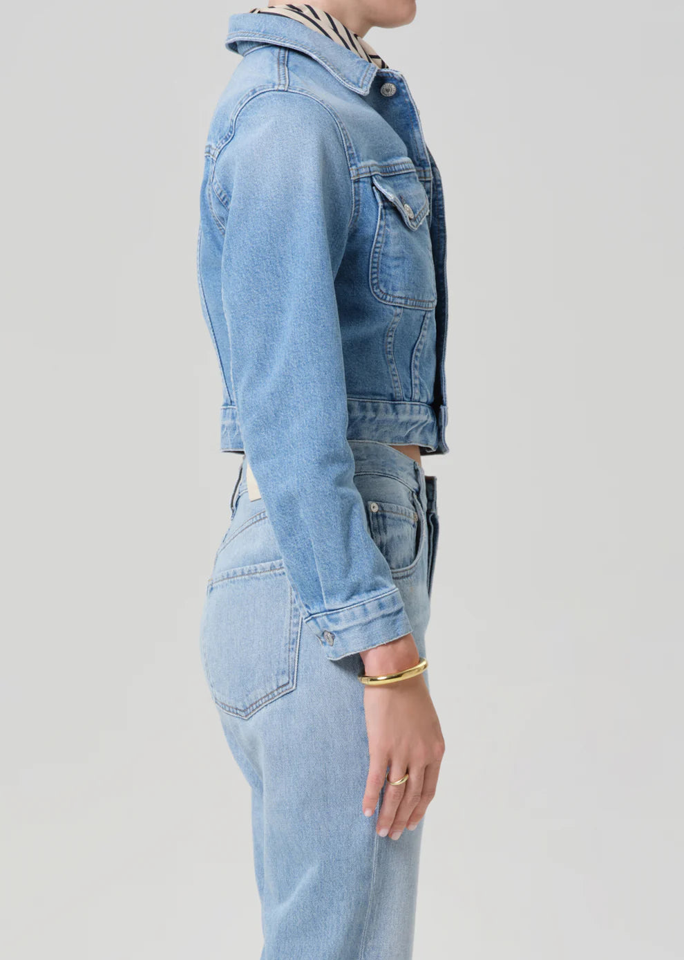 Citizens of Humanity Charisse Shrunken Denim Jacket in Sparrow