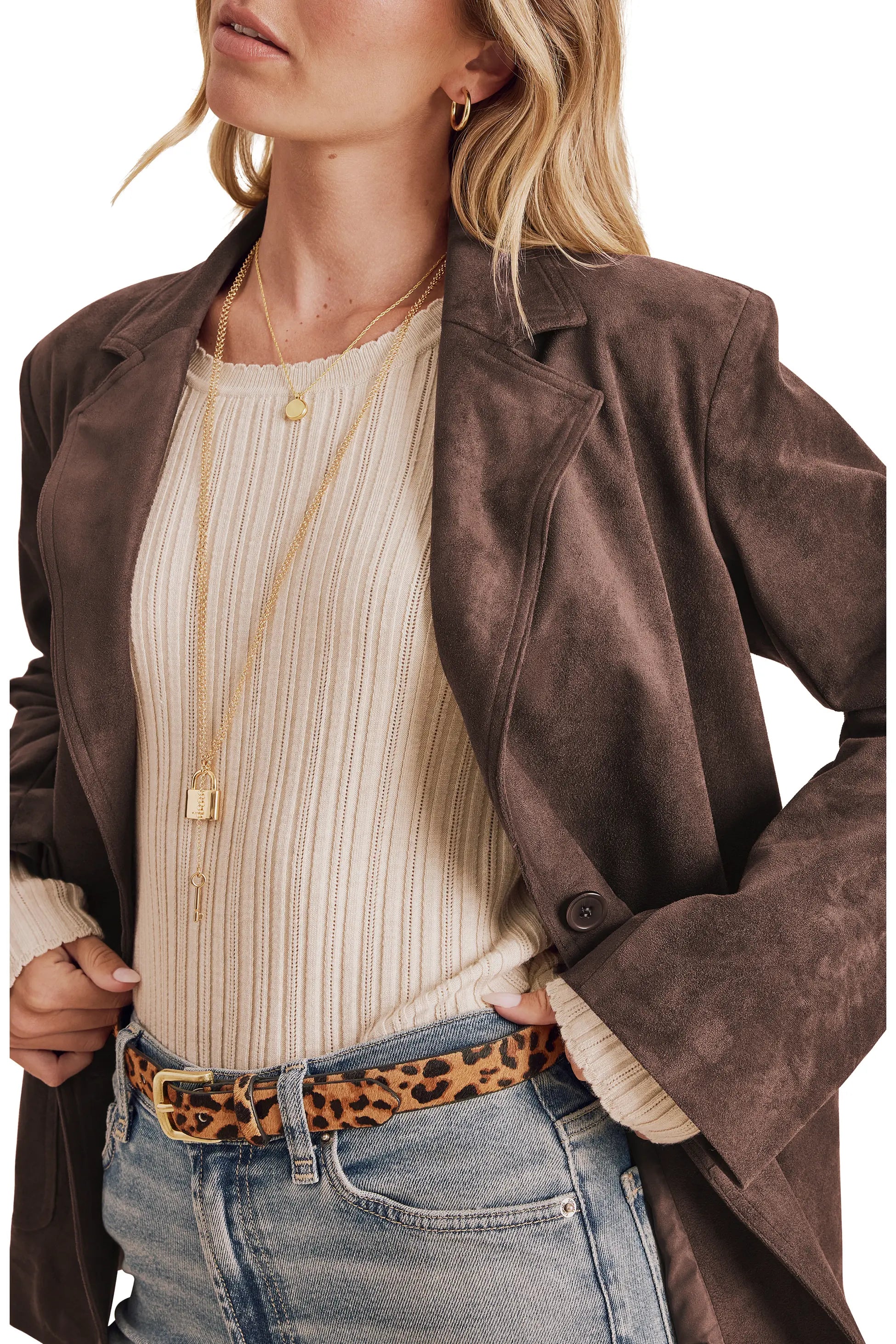 Splendid Ryder Suede Blazer in Java