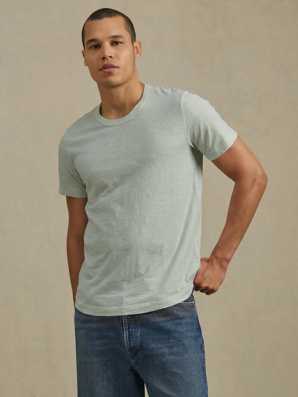 Velvet Men's Amaro Slub Crew Tee - Basil