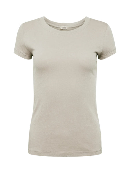 L'AGENCE Cory short sleeve crew neck tee in biscuit