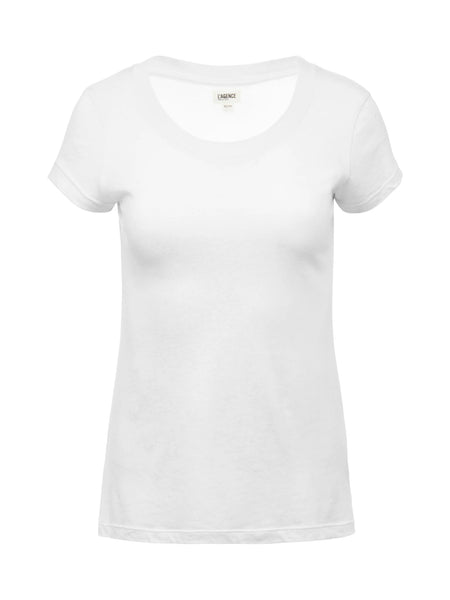 L'AGENCE Cory short sleeve crew neck tee in white