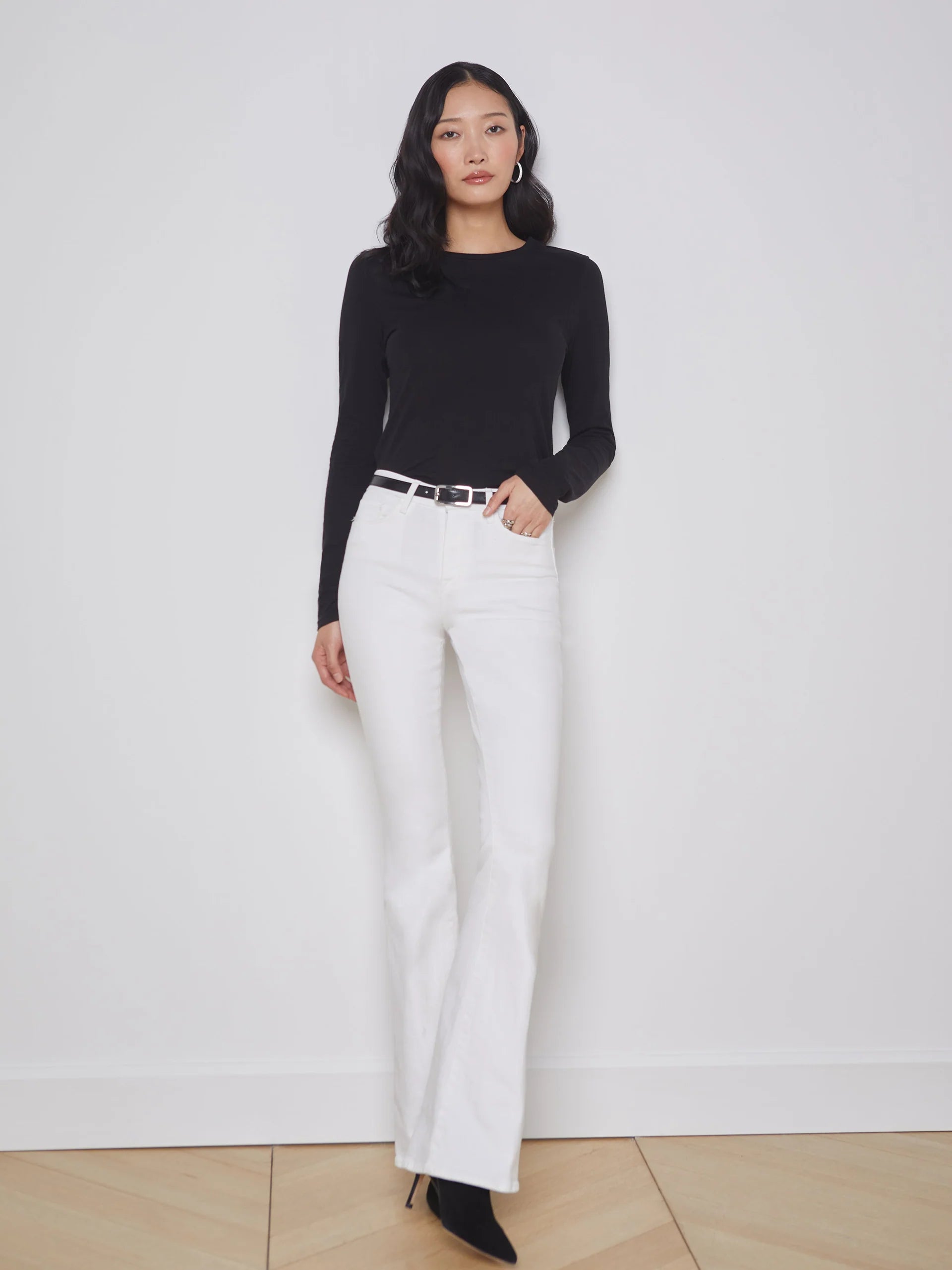 L'AGENCE Tess Crew Neck L/S in Black