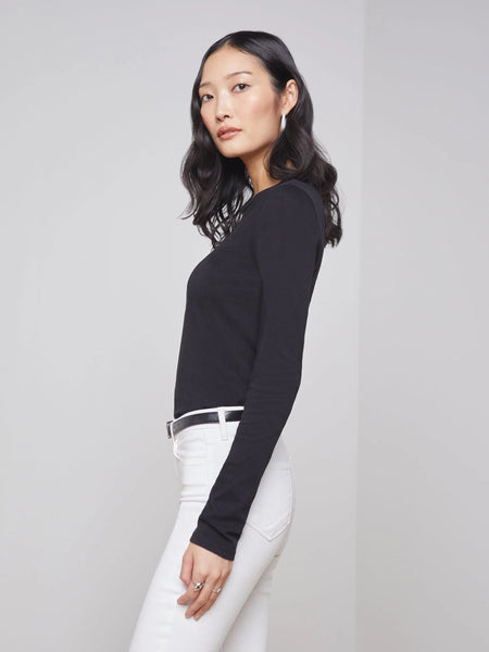 L'AGENCE Tess Crew Neck L/S in Black